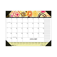 House of Doolittle Recycled Desk Pad Calendar, Geometric Artwork, 22 x 17, White Sheets, Black Binding/Corners,12-Month (Jan to Dec): 2026 (149)