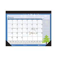 House of Doolittle Recycled Desk Pad Calendar, Illustrated Seasons Artwork, 18.5 x 13, Black Binding/Corners,12-Month (Jan to Dec): 2026 (1396)