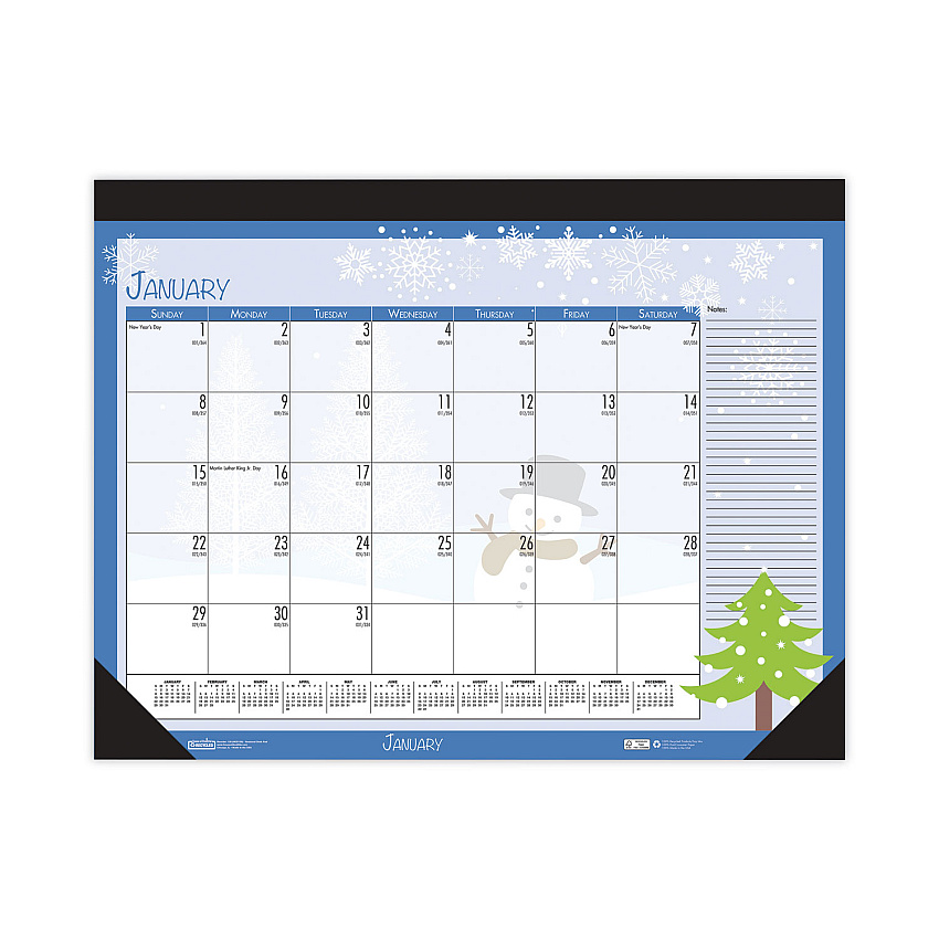 House of Doolittle Recycled Desk Pad Calendar, Illustrated Seasons Artwork, 18.5 x 13, Black Binding/Corners,12-Month (Jan to Dec): 2026 (1396)