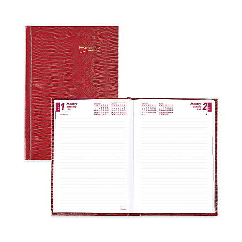 Brownline Daily/Monthly Planner, 8.25 x 5.75, Red Cover, 12-Month (Jan to Dec): 2026 (CB389RED)