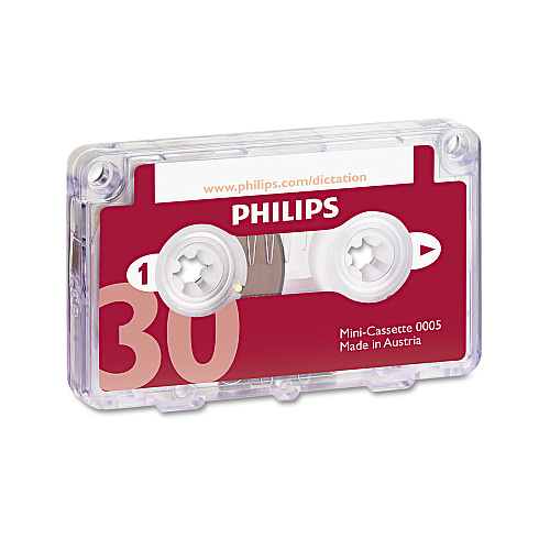 Philips Audio and Dictation Mini Cassette, 30 min (15 min x 2), 10/Pack (LFH000560)