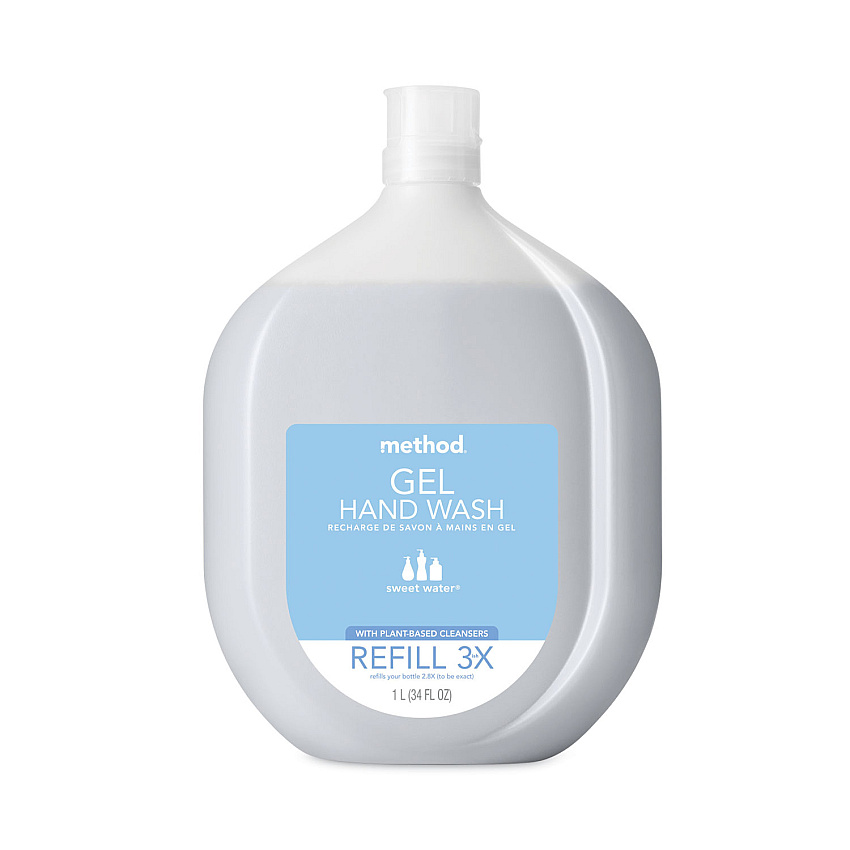 Method&reg; Gel Hand Wash Refill Tub, Sweetwater Scent, 34 oz Bottle, 4 Bottles (10577)