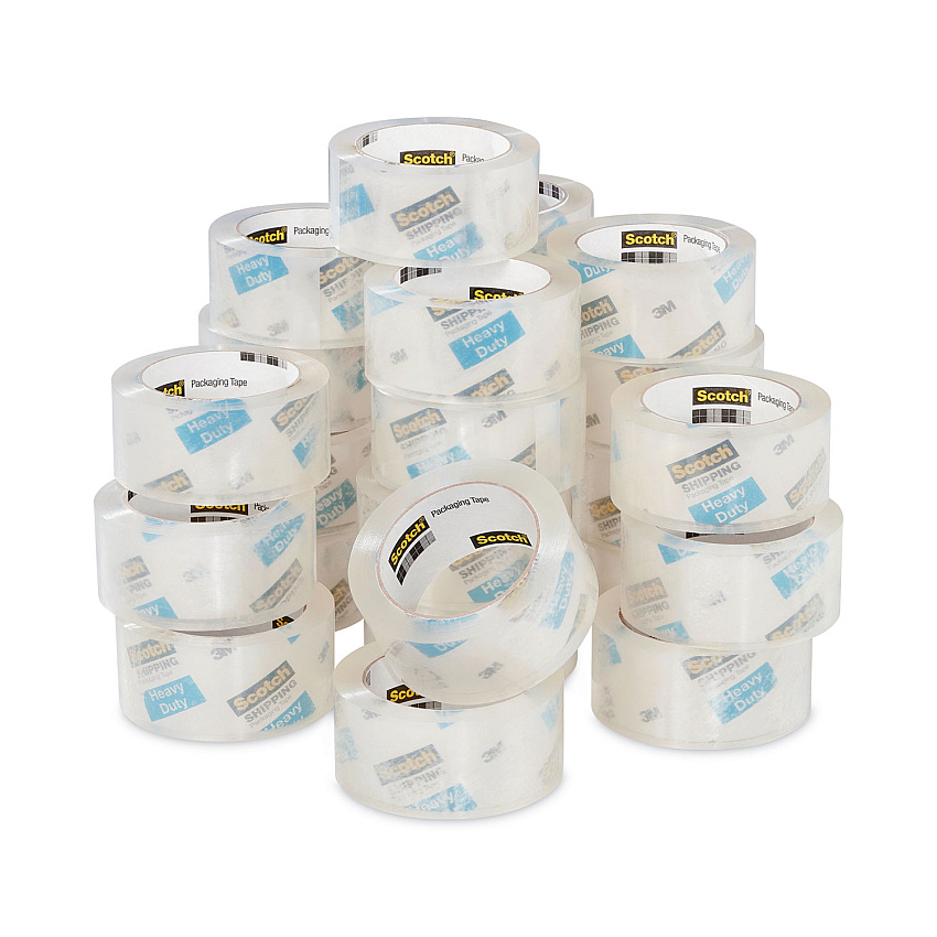 Scotch 3850 Heavy-Duty Packaging Tape, 3" Core, 1.88" x 54.6 yds, Clear, 36/Carton (3850CS36)