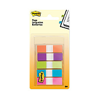 Post-it Page Flags in Portable Dispenser, Assorted Brights, 5 Dispensers, 20 Flags/Color (6835CB2)