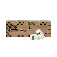 Scotch Magic Greener Tape, 1" Core, 0.75" x 75 ft, Clear, 16/Pack (81216P)