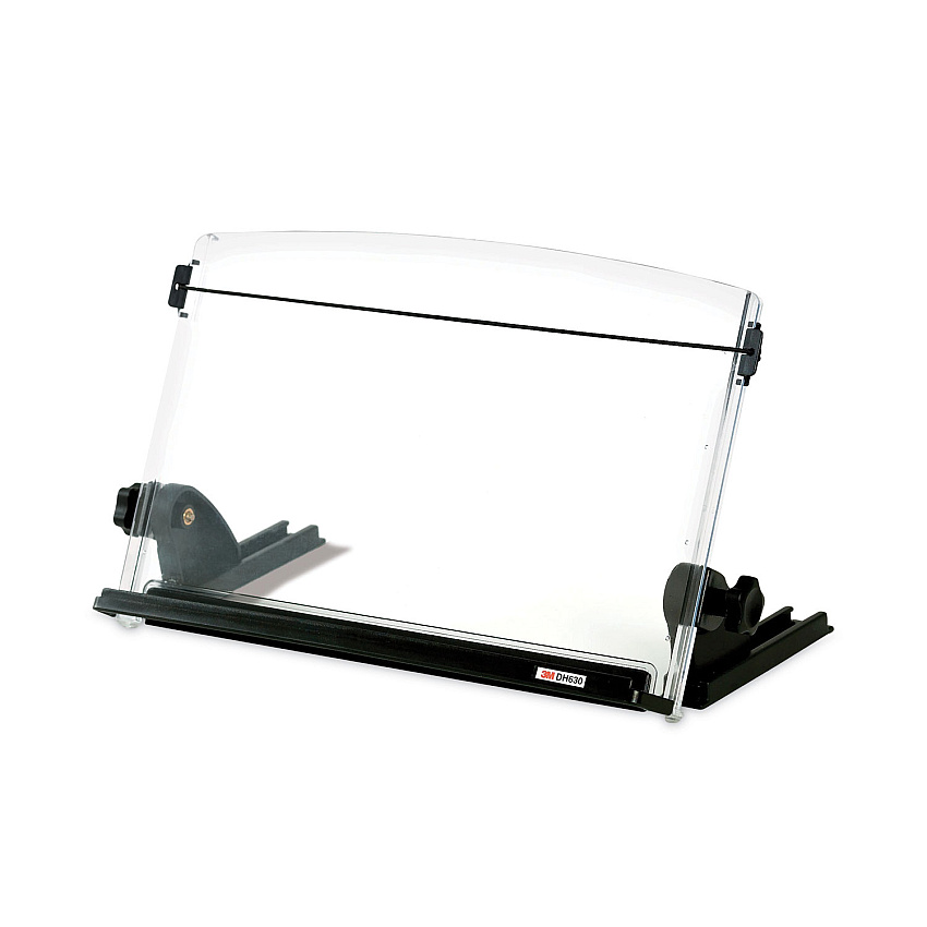 3M In-Line Adjustable Desktop Copyholder,150 Sheet Capacity, Plastic, Black/Clear (DH630)