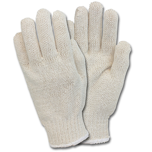Safety Zone Economy Medium Weight String Knit Gloves, 7 Gauge, Cotton/polyester Blend, Reusable Work Gloves Or Insulated Liner, Womens, Natural, Bag Of 12 Pairs, Case Of 25 Bags (GSMW-WN-2C-NRB)