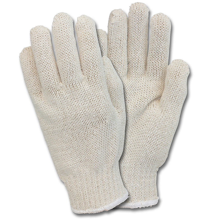 Safety Zone Economy Medium Weight String Knit Gloves, 7 Gauge, Cotton/polyester Blend, Reusable Work Gloves Or Insulated Liner, Womens, Natural, Bag Of 12 Pairs, Case Of 25 Bags (GSMW-WN-2C-NRB)