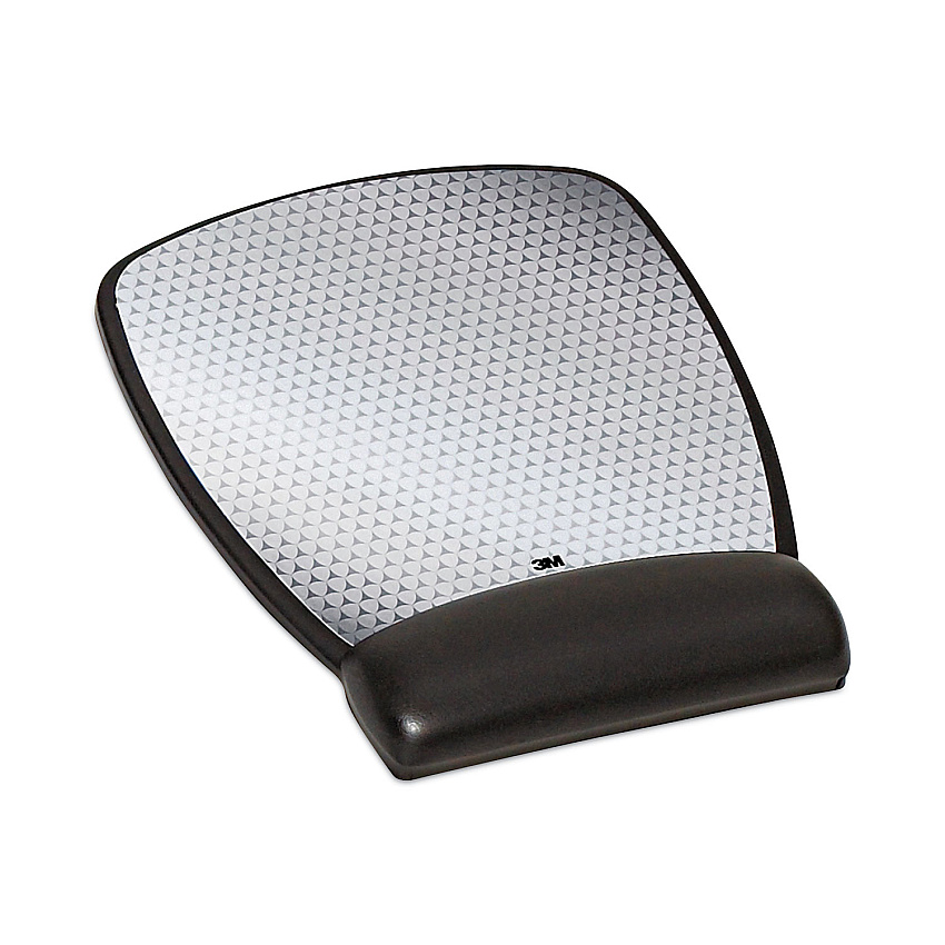 3M Antimicrobial Gel Compact Mouse Pad with Wrist Rest, 8.6 x 6.75, Black (MW309LE)
