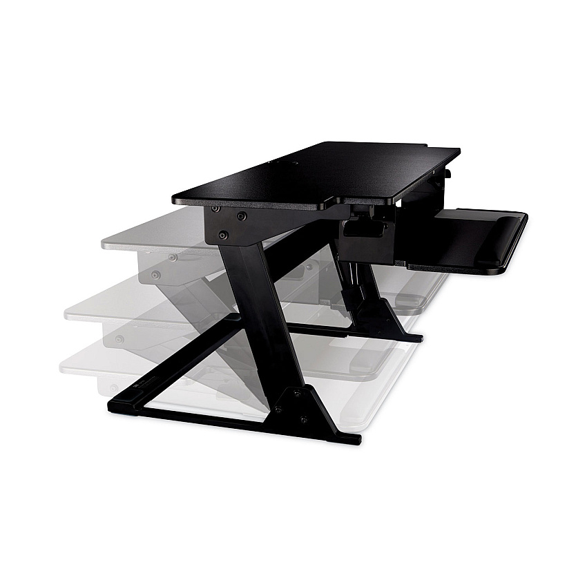3M Precision Standing Desk, 42" x 23.2" x 6.2" to 20", Black (SD70B)