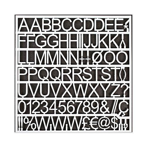 MasterVision White Plastic Set of Letters, Numbers and Symbols, Uppercase, 1"h (CAR1002)