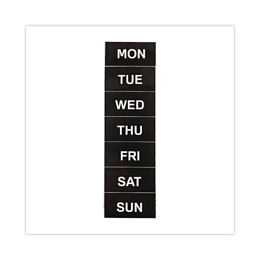 MasterVision Interchangeable Magnetic Board Accessories, Days of Week, Black/White, 2" x 1", 7 Pieces (FM1007)