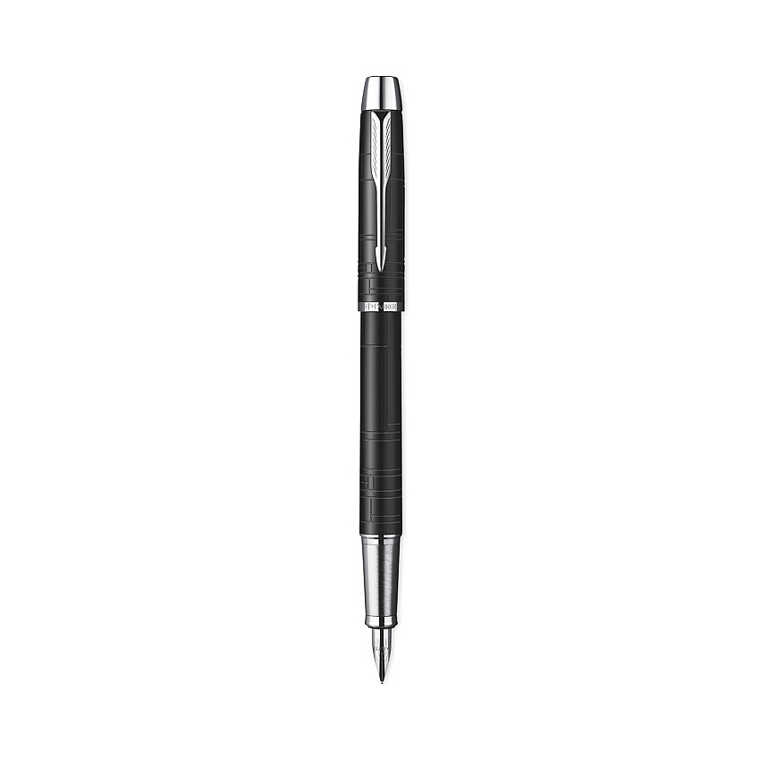 Parker IM Premium Roller Ball Pen, Stick, Fine 0.7 mm, Black Ink, Black/Chrome Barrel (1931658)
