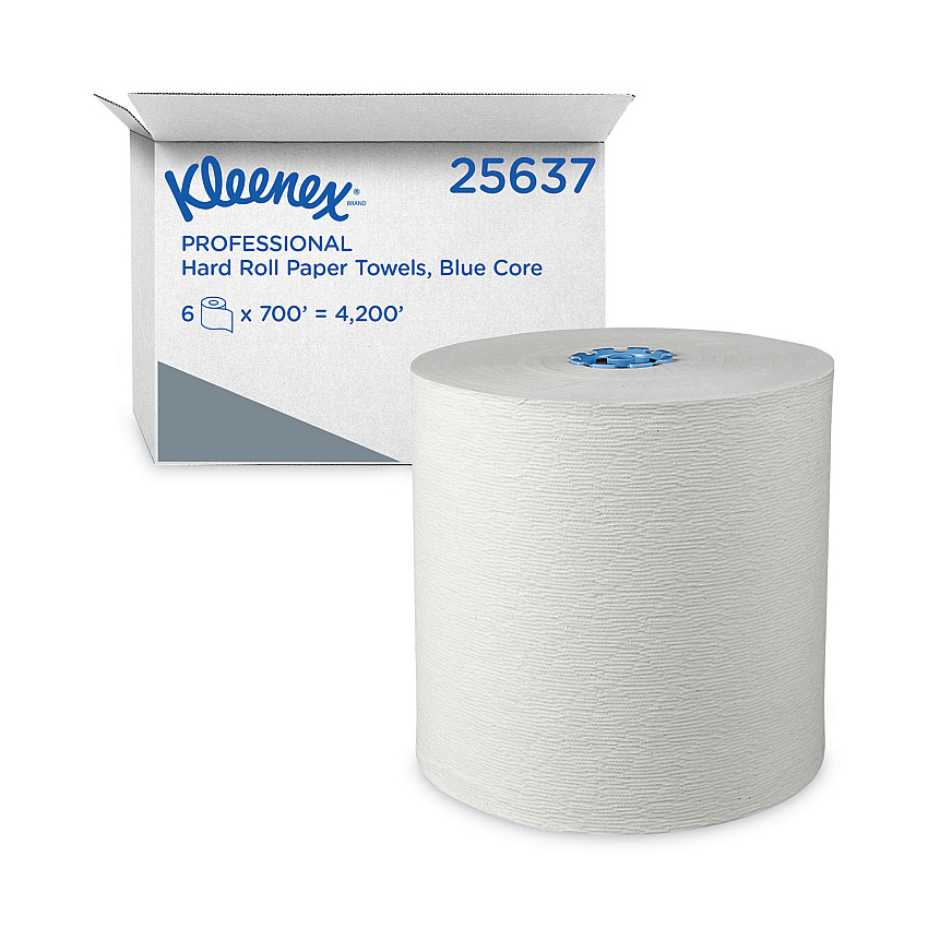 Scott&reg; Pro Plus Hardwound Paper Towels, White, 700-ft., 6 Rolls (25637)