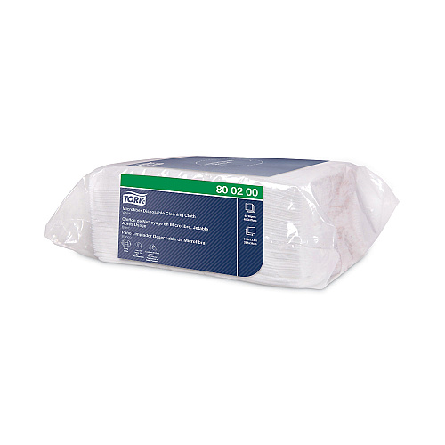 Microfiber Disposable Cleaning Cloth, 1-ply, 11.6 X 13.4, Unscented, White, 40 Wipes/pack, 8 Packs/carton