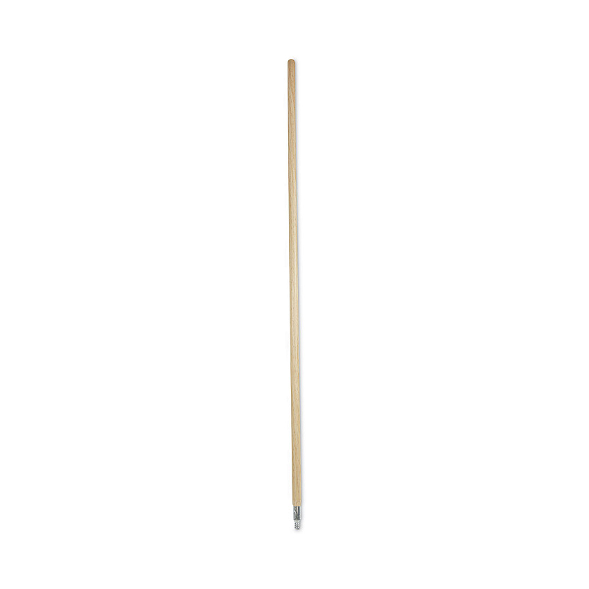 Boardwalk&reg; Metal Tip Threaded Hardwood Broom Handle, 60" x 1 1/8" D (BWK138)