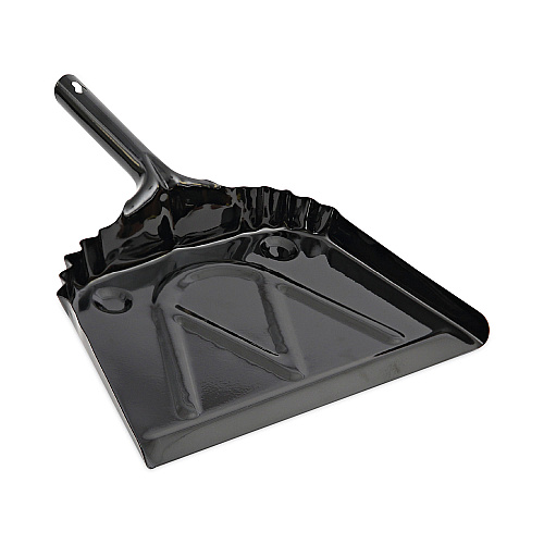 Boardwalk&reg; Metal Dust Pan, 12" Wide, 2" Handle, Black (BWK04212EA)