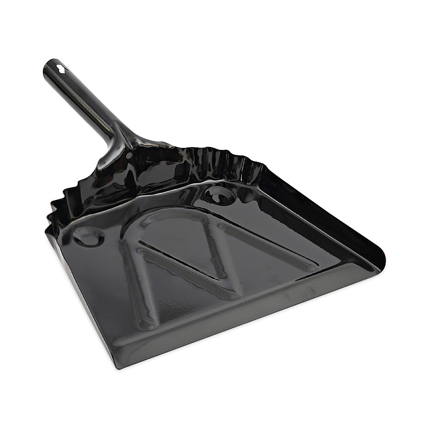 Boardwalk&reg; Metal Dust Pan, 12" Wide, 2" Handle, Black (BWK04212EA)