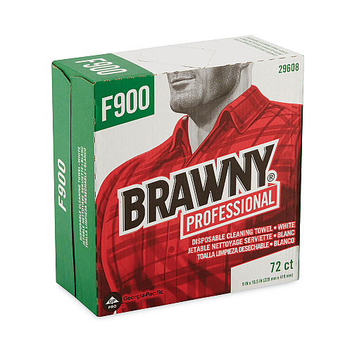 Brawny FLAX 900 Heavy Duty Cloths, 9 x 16.5, White, 72/Box, 10 Box/Carton (29608)
