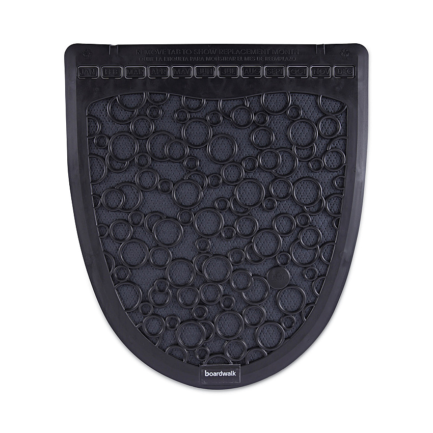 Boardwalk&reg; Urinal Mat 2.0, Rubber, Black, 6 Mats (BWKUMBB)