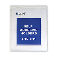 C-Line Self-Adhesive Shop Ticket Holders, Super Heavy, 15 Sheets, 8.5 x 11, 50/Box (70911)
