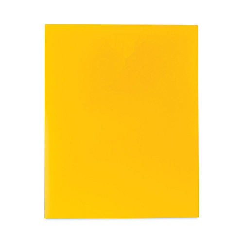 C-Line Two-Pocket Heavyweight Poly Portfolio Folder, 11 x 8.5, Yellow, 25/Box (33956BX)