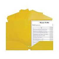 C-Line Two-Pocket Heavyweight Poly Portfolio Folder, 3-Hole Punch, 11 x 8.5, Yellow, 25/Box (33936BX)