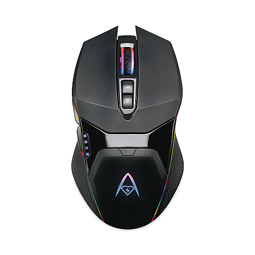 Adesso iMouse X50 Series Gaming Mouse with Charging Cradle, 2.4 GHz Frequency/33 ft Wireless Range, Left/Right Hand Use, Black