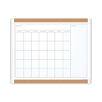 U Brands PINIT Magnetic Dry Erase Calendar with Plastic Frame, One-Month, 20 x 16, White Surface, White Plastic Frame (437U0001)