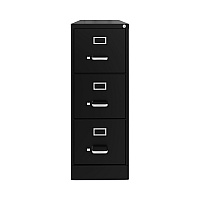 Alera Three-Drawer Economy Vertical File, Letter-Size File Drawers, 15" x 22" x 40.19", Black (ALEHVF1541BL)