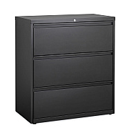 Hirsh Industries Lateral File Cabinet, 3 Letter/Legal/A4-Size File Drawers, Black, 36 x 18.62 x 40.25 (14986)