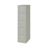 Alera Five-Drawer Economy Vertical File, Letter-Size File Drawers, 15" x 26.5" x 61.37", Light Gray (ALEHVF1562LG)