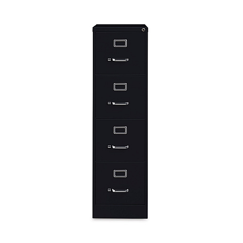 Alera Four-Drawer Economy Vertical File, Letter-Size File Drawers, 15" x 26.5" x 52", Black (ALEHVF152652BL)