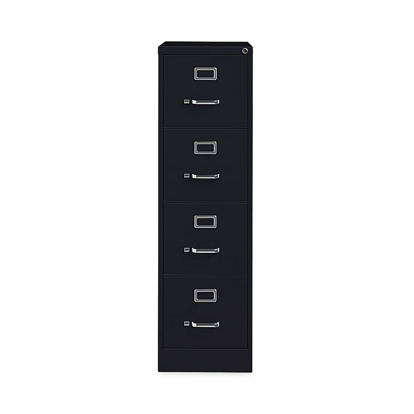 Alera Four-Drawer Economy Vertical File, Letter-Size File Drawers, 15" x 22" x 52", Black (ALEHVF152252BL)