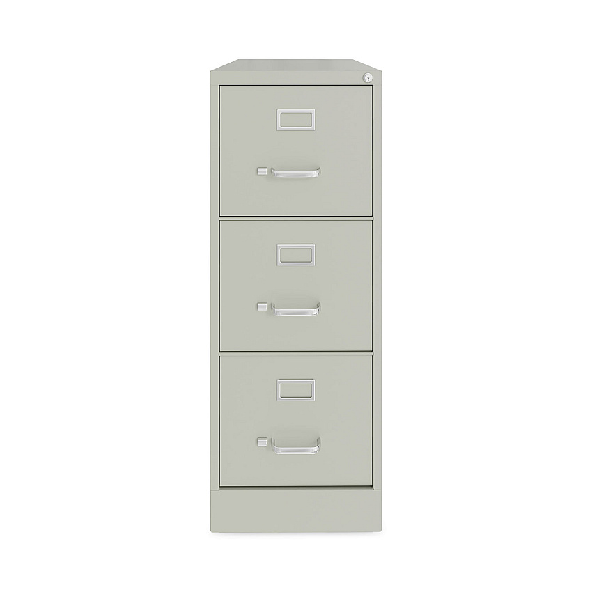 Alera Three-Drawer Economy Vertical File, Letter-Size File Drawers, 15" x 22" x 40.19", Light Gray (ALEHVF1541LG)