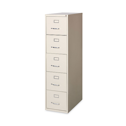 Alera Five-Drawer Economy Vertical File, Letter-Size File Drawers, 15" x 26.5" x 61.37", Putty (ALEHVF1562PY)