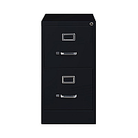 Alera Two-Drawer Economy Vertical File, Letter-Size File Drawers, Black, 15