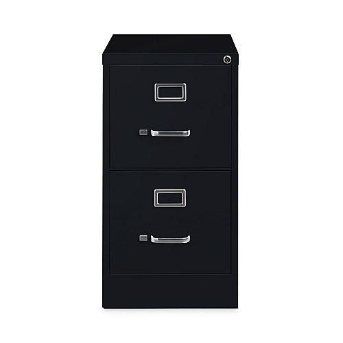 Alera Two-Drawer Economy Vertical File, Letter-Size File Drawers, Black, 15" x 22" x 28.37" (ALEHVF152229BL)