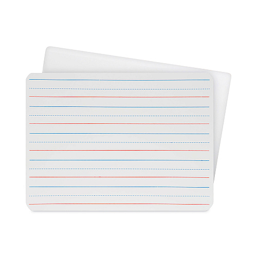 Flipside Two-Sided Red/Blue Ruled Dry Erase Board, 12" x 9", White Surface, 24/Pack (12034)