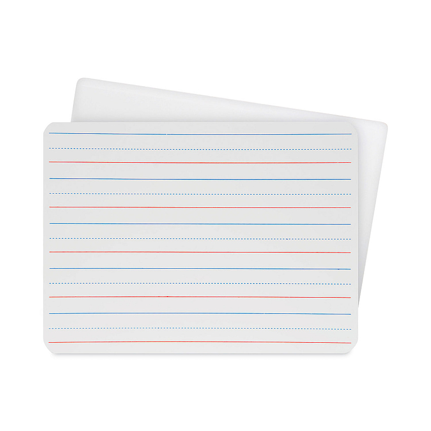 Flipside Two-Sided Red/Blue Ruled Dry Erase Board, 12" x 9", White Surface, 24/Pack (12034)