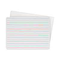 Flipside Two-Sided Red and Blue Ruled Dry Erase Board, 12 x 9, Ruled White Front/Unruled White Back, 12/Pack (10134)