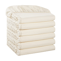 Host & Home Microfiber Fitted Sheets Queen - Ivory W/ Blue Hem - Case Of 24 (MFS-608012-IV)