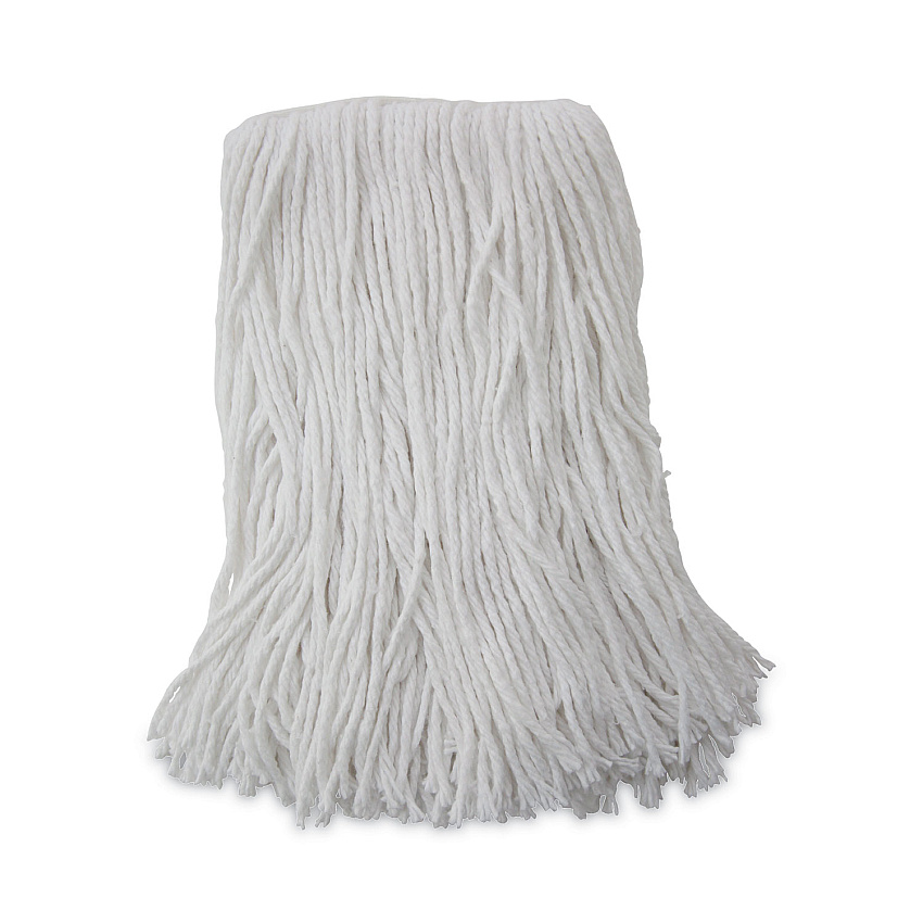 Boardwalk&reg; Standard Mop Head, Rayon, Size No. 16, White, 12 Mop Heads (BWK2016R)