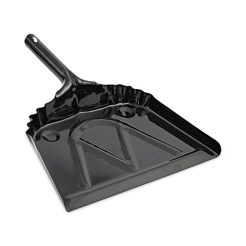 Boardwalk&reg; Metal Dust Pan, 12" Wide, 2" Handle, Black, 12/Carton (BWK04212)