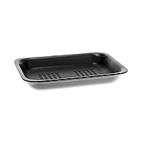 Pactiv Supermarket Tray,  #2, 5.88 x  8.38 x 1.21, Black, Foam, 500/Carton (51P902)