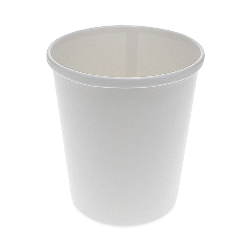 Pactiv Paper Round Food Container, 32 oz, 5.13" Diameter x 4.5"h, White, 500/Carton (D32RB)