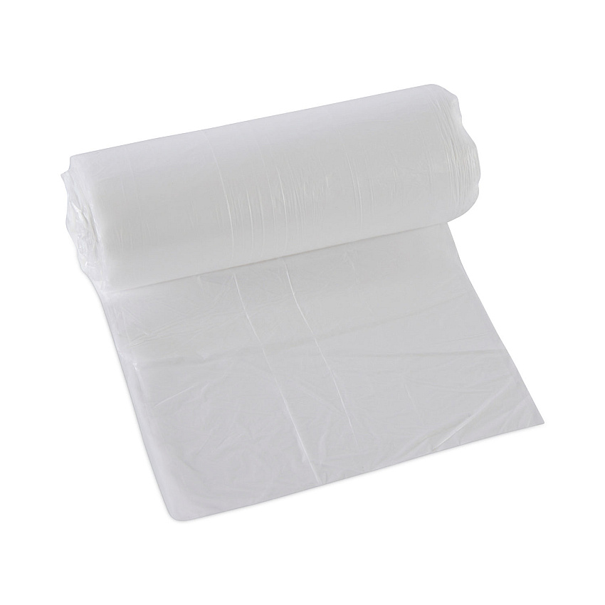 Boardwalk High-Density Can Liners, 16 gal, 6 mic, 24" x 33", Natural, Perforated Roll, 50 Bags/Roll, 20 Rolls/Carton (BWK243306)