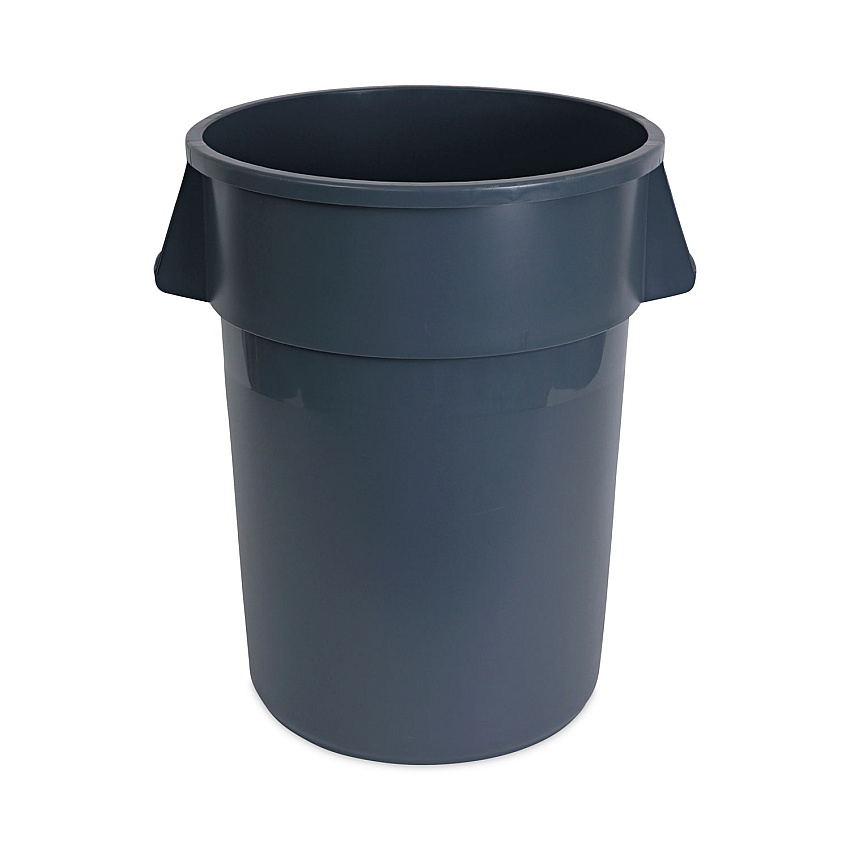 Boardwalk&reg; Round Waste Receptacle, Plastic, 44 gal, Gray (BWK44GLWRGRA)