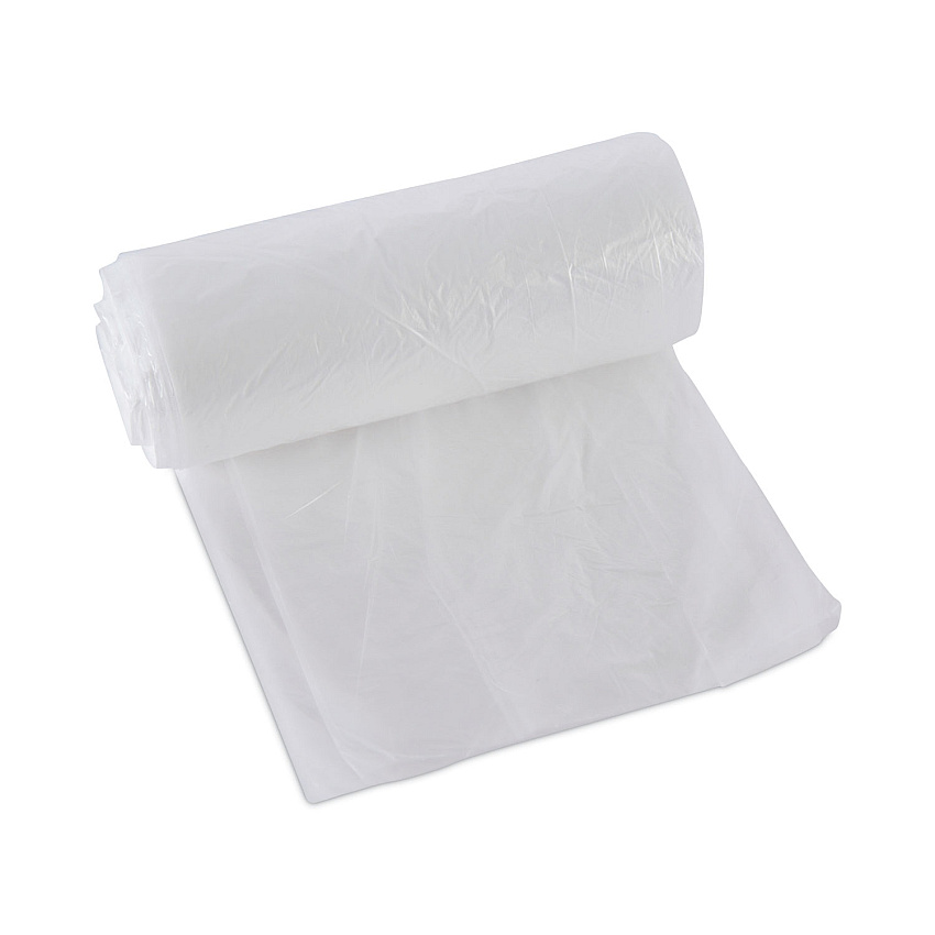 Boardwalk High-Density Can Liners, 10 gal, 6 mic, 24" x 23", Natural, Perforated Roll, 50 Bags/Roll, 20 Rolls/Carton (BWK242306)