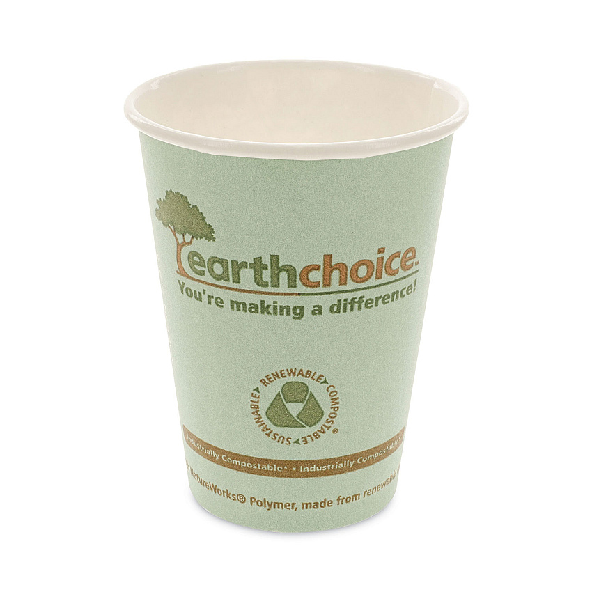Pactiv EarthChoice Compostable Paper Cup, 12 oz, Teal, 1,000/Carton (DPHC12EC)